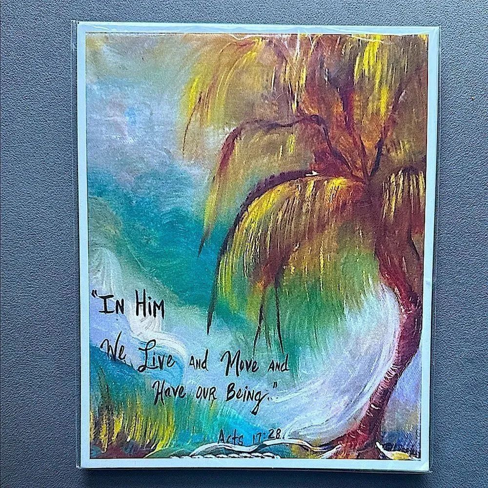 Signed Laura Bostrom Inspirational Art Print with Bible Verse